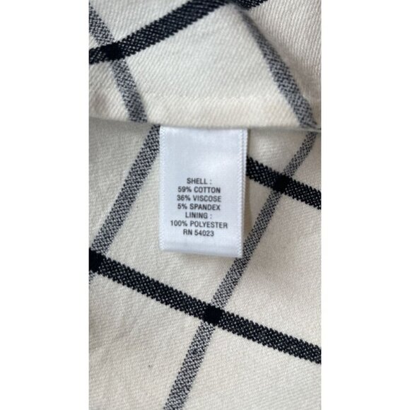 Banana Republic Blouse Womens 4 Beige Check Sleeveless Lined Zip Back Career Top - Picture 10 of 10